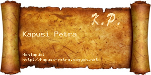 Kapusi Petra névjegykártya